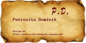 Petrovits Dominik névjegykártya