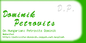 dominik petrovits business card